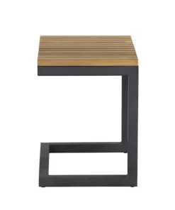 Alternative view of Geneve C-Shaped End Table in Matte Black Metal – Space-Saving Accent Table for Sofa or Bedside