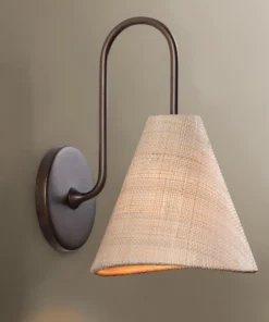 Alternative view of Amma Modern Brass Wall Sconce Light Fixture for Bedroom or Hallway